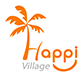 logo happi village avec le palmier des vacances en camping