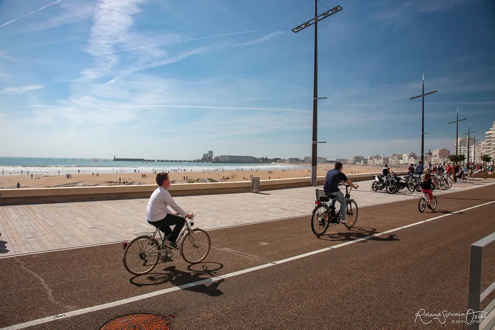 Pistes cyclables en ville en vendée